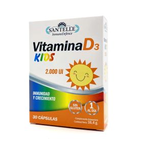 Vitamina D3 Kids 2000μi  30 cápsulas Santelle